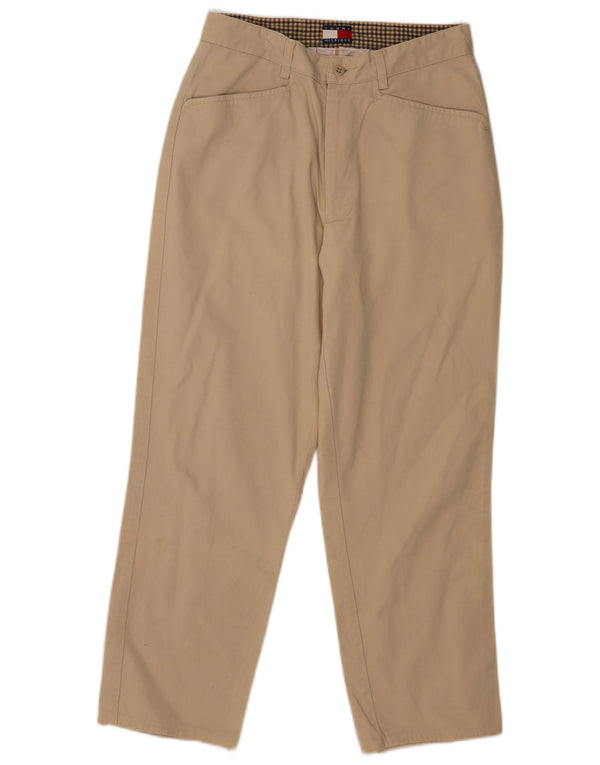 Pantaloni casual affusolati da uomo Tommy Hilfiger W30 L26 cotone beige