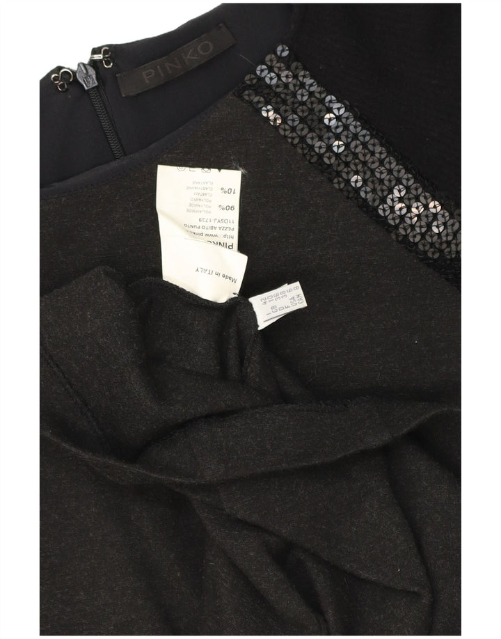 Abito aderente a maniche lunghe da donna Pinko UK 10 piccolo poliestere grigio