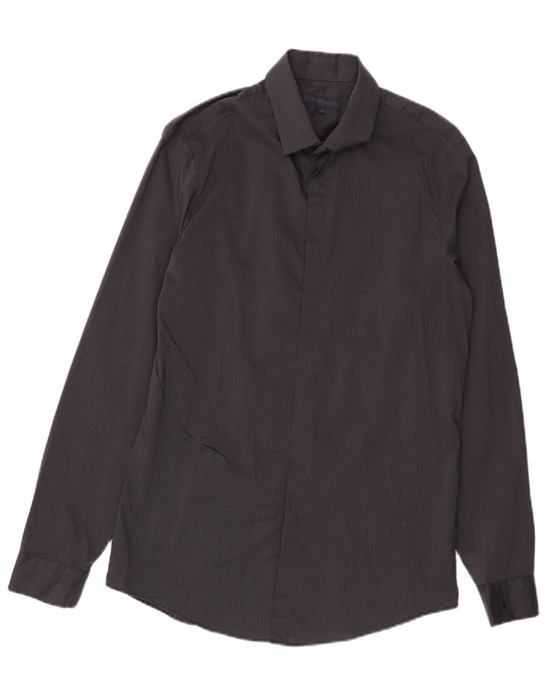 Camicia Trussardi Uomo Taglia 41 Media Cotone Gessato Nero