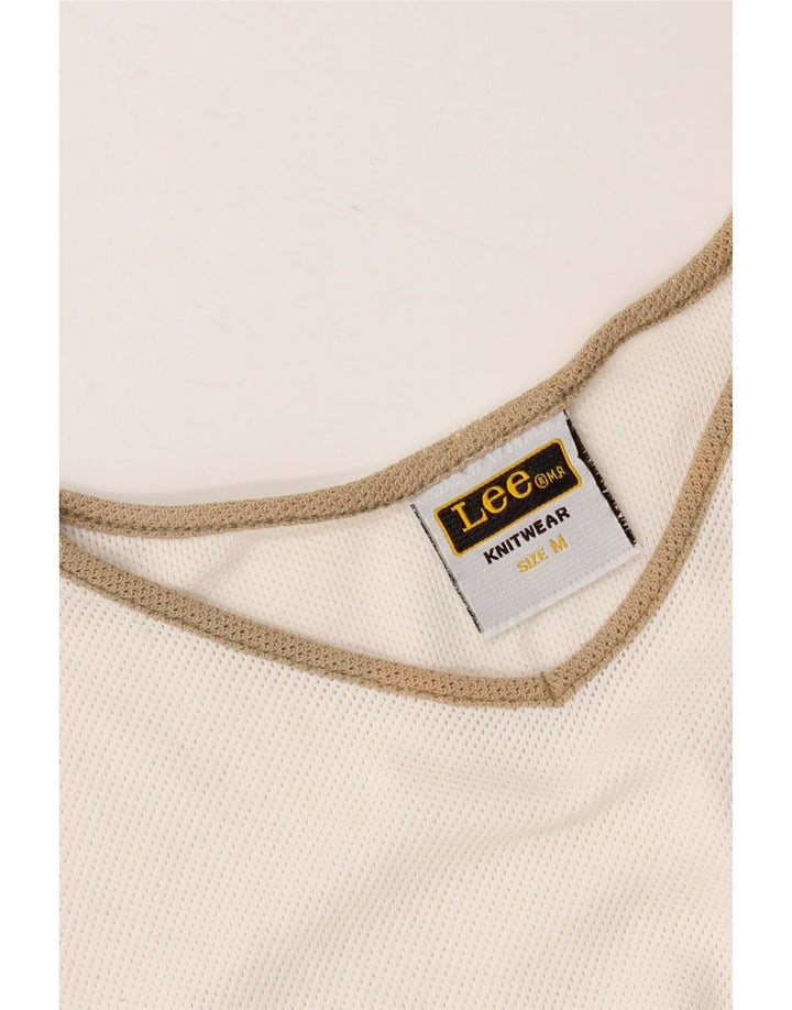Maglietta da donna Lee Top UK 14 cotone bianco medio