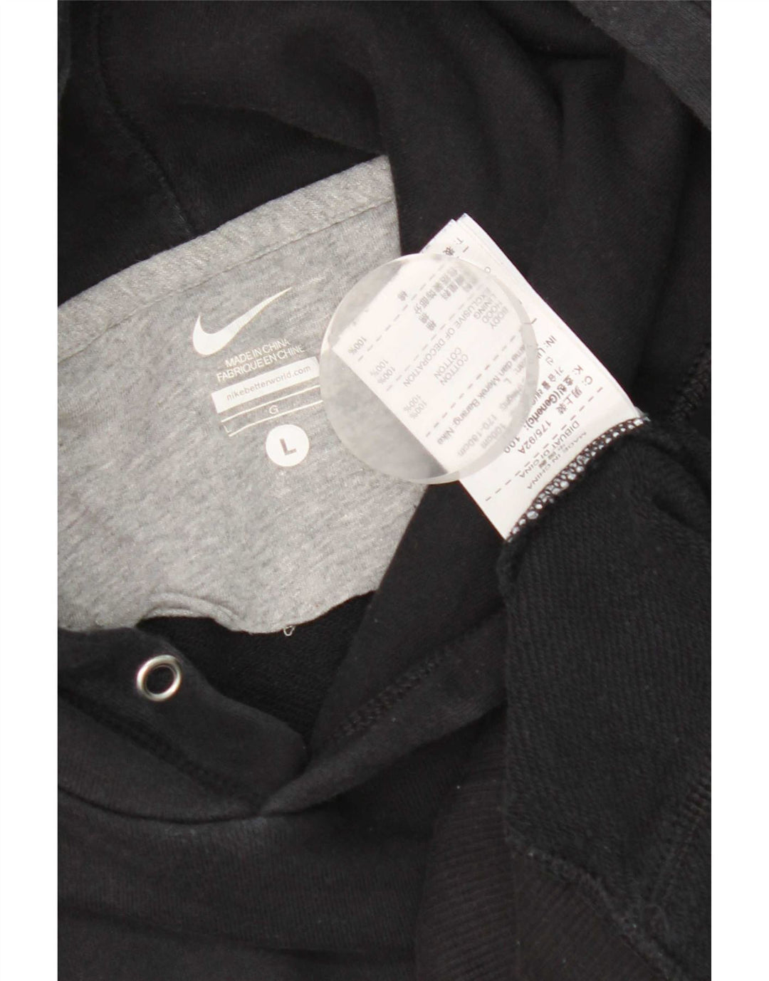 Felpa con cappuccio da uomo Nike Large in cotone nero