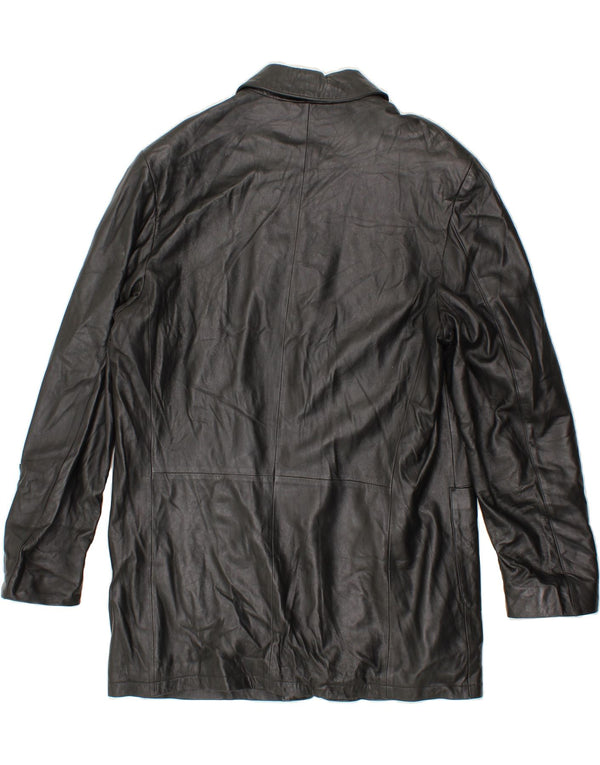 Cappotto in pelle da uomo VINTAGE IT 56 3XL Pelle nera