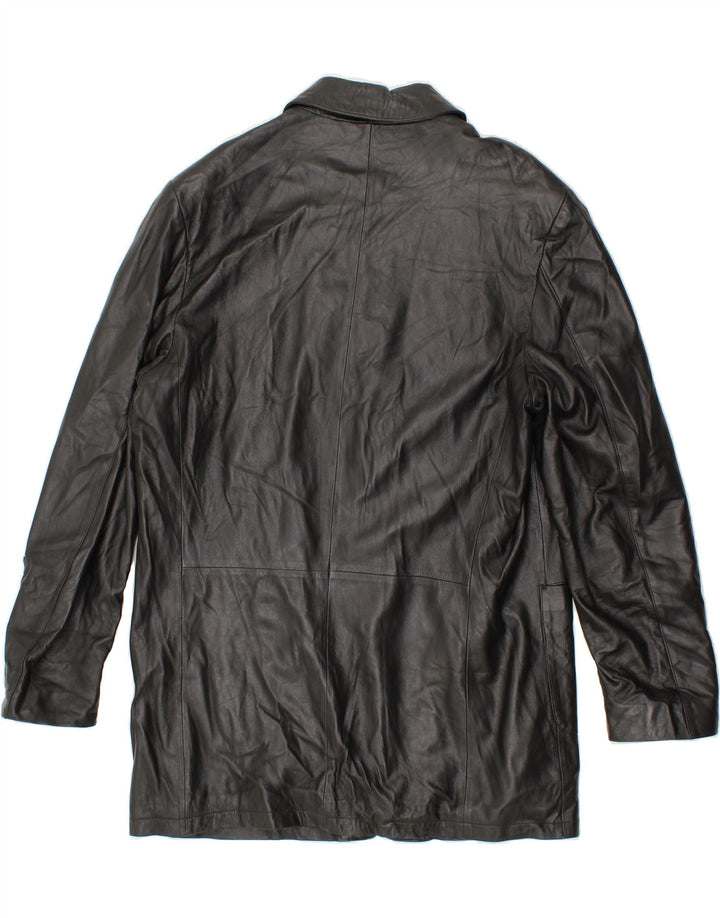 Cappotto in pelle da uomo VINTAGE IT 56 3XL Pelle nera