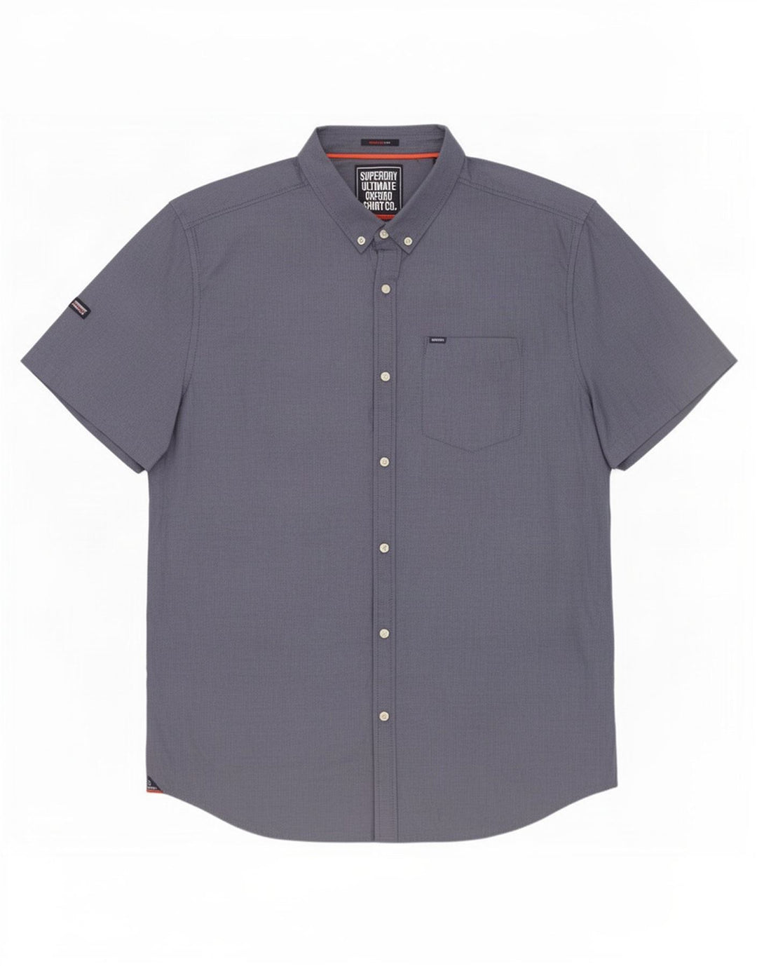 Camicia da uomo a maniche corte Regular Fit Superdry 2XL in cotone blu