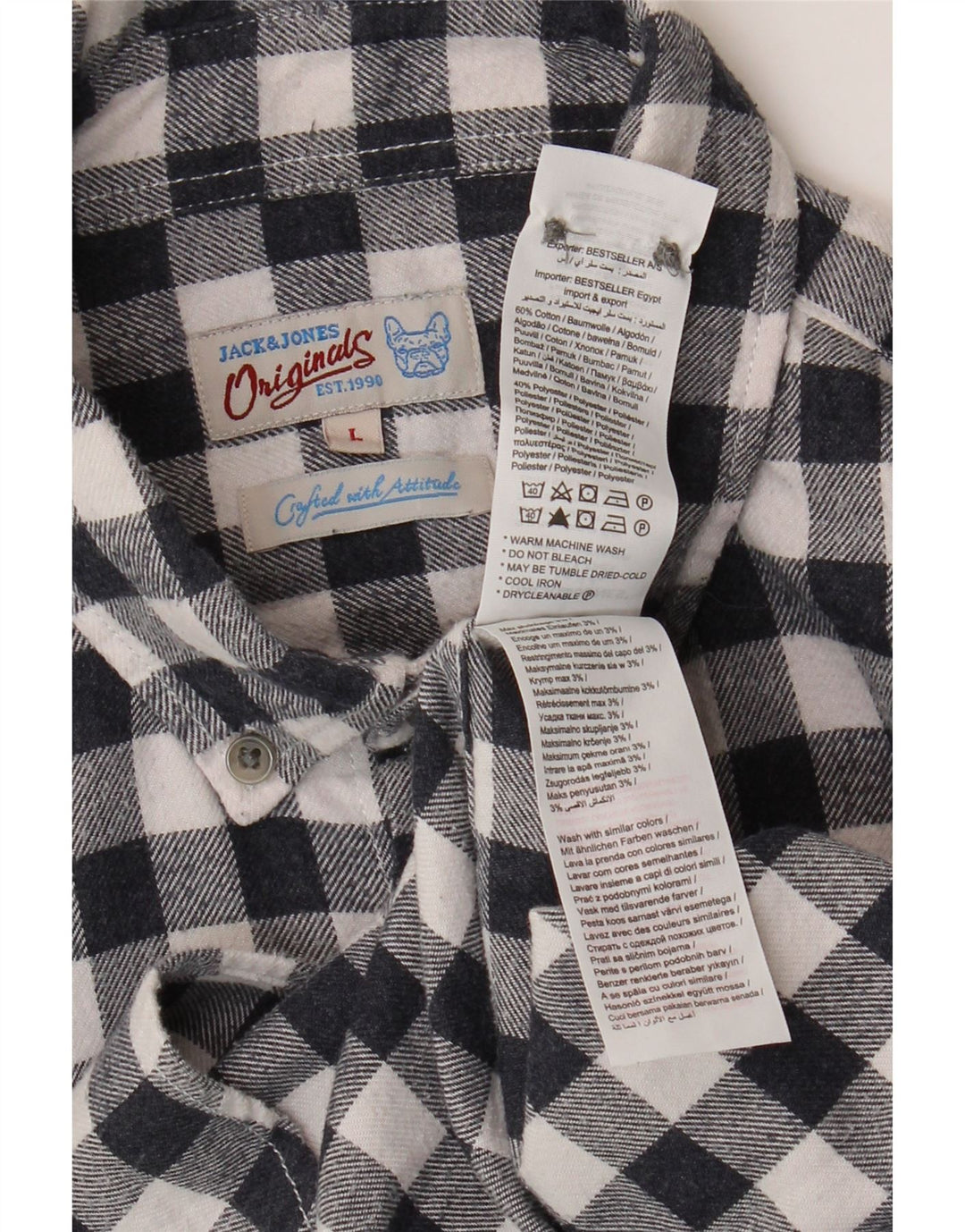 Jack & Jones Camicia da uomo in flanella grande in cotone a quadretti blu navy