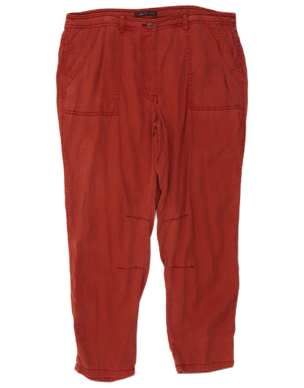 Pantaloni chino a vita alta da donna Marks & Spencer UK 16 Large W34 L26 Rossi