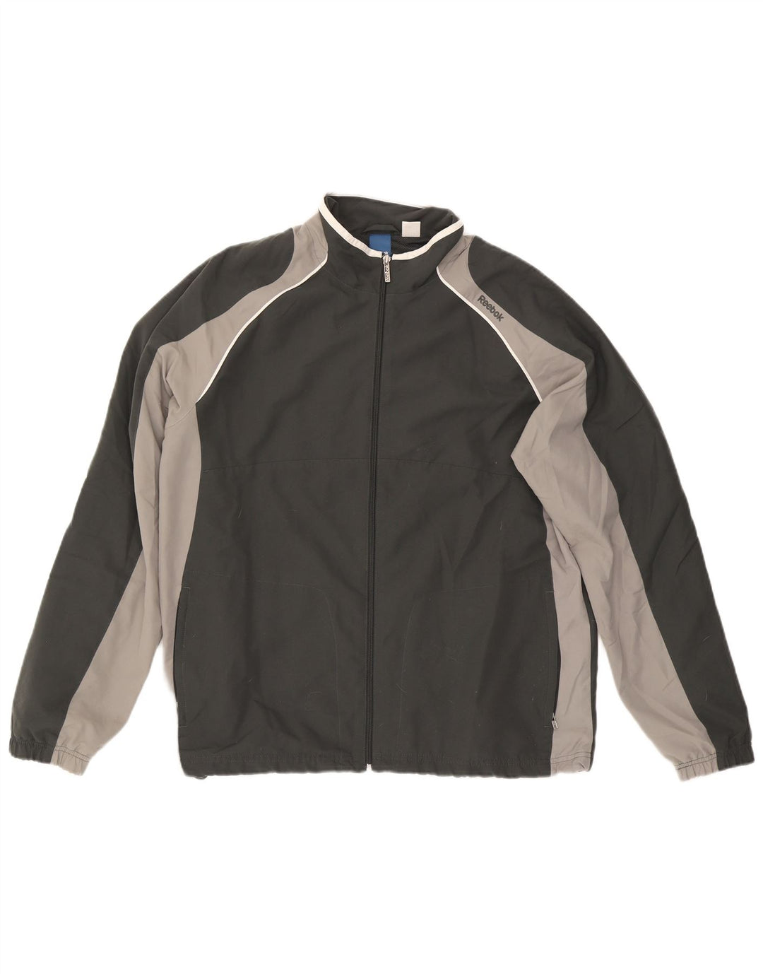 Giacca da ginnastica da uomo Reebok grande in poliestere color block nero