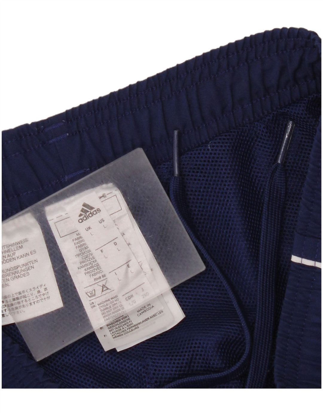 Pantaloni da tuta da uomo Adidas Large in poliestere blu navy