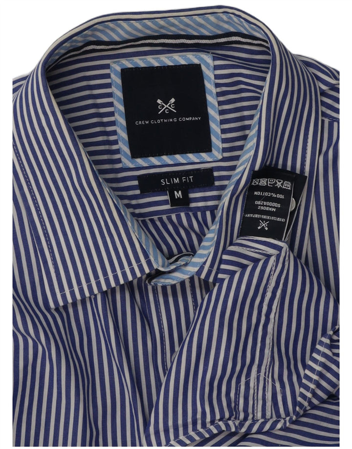 Crew Clothing Camicia slim fit da uomo in cotone gessato blu medio