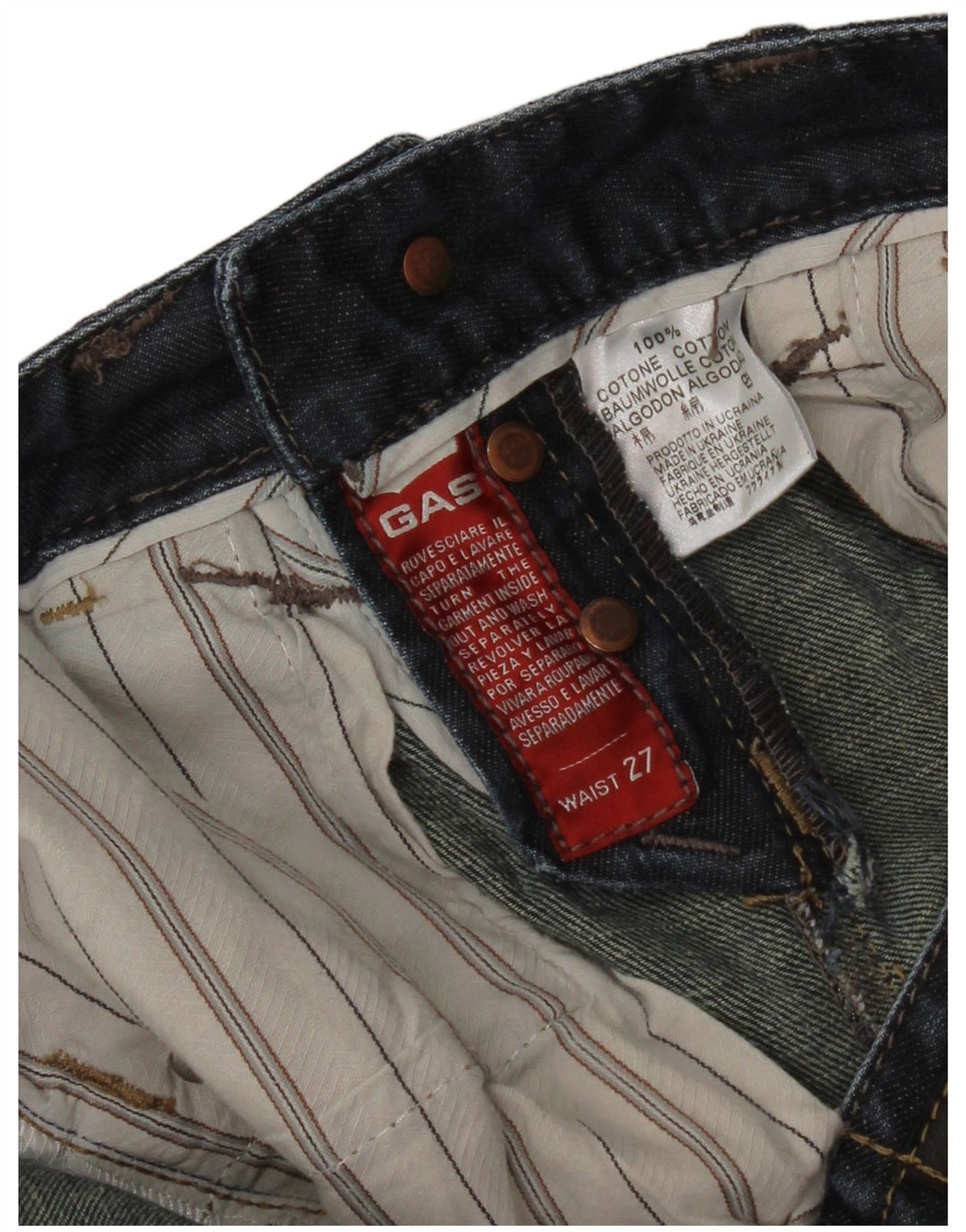 Pantaloncini di jeans da donna Gas W27 piccoli in cotone blu navy