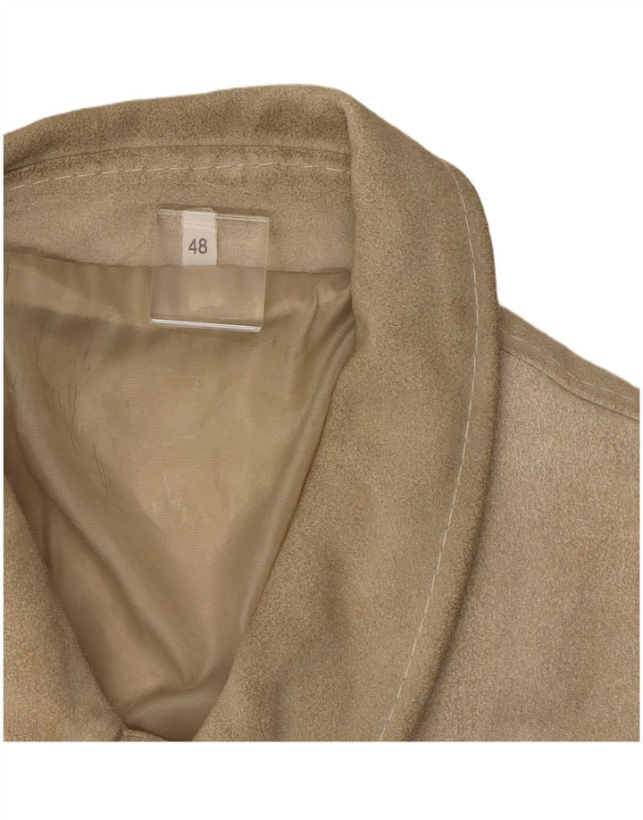 Giacca vintage in pelle scamosciata da uomo IT 48 in pelle beige media