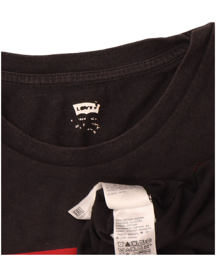T-shirt grafica da uomo Levi's Top grande in cotone nero