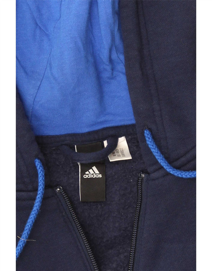 Maglione con cappuccio e zip Adidas da uomo grande blu navy