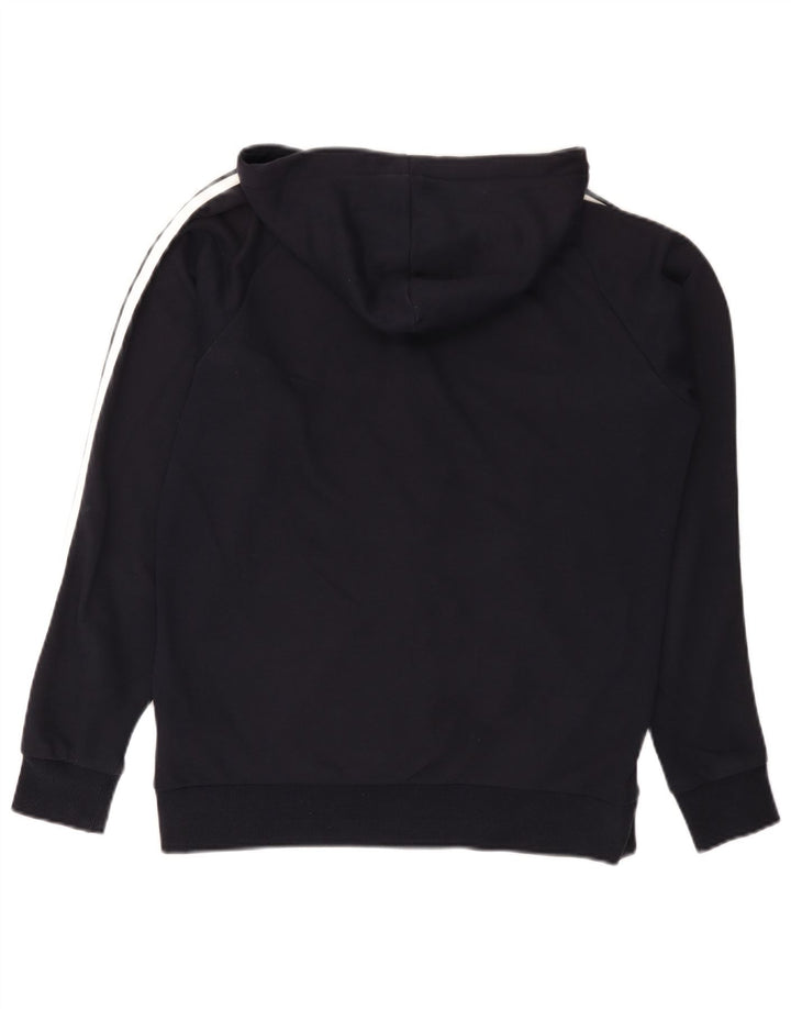 Maglione con cappuccio e zip da uomo Adidas in cotone blu navy medio