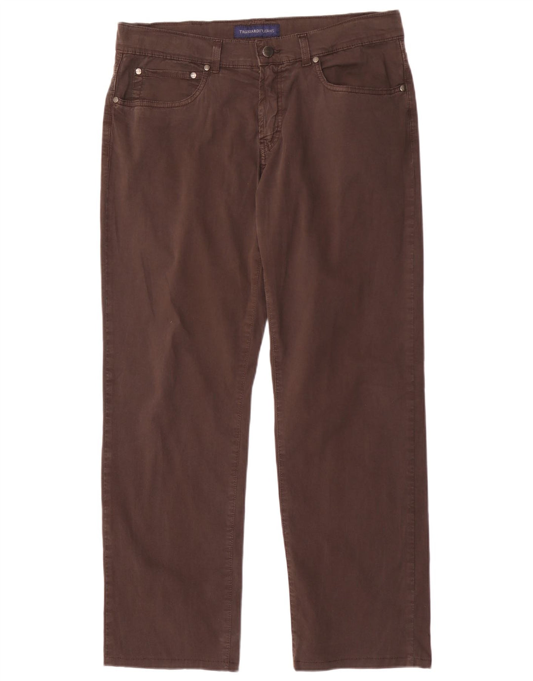 Jeans Straight Uomo Trussardi W35 L30 Cotone Marrone