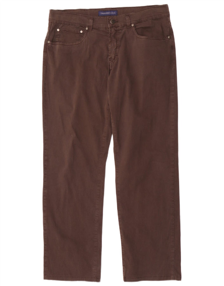 Jeans Straight Uomo Trussardi W35 L30 Cotone Marrone