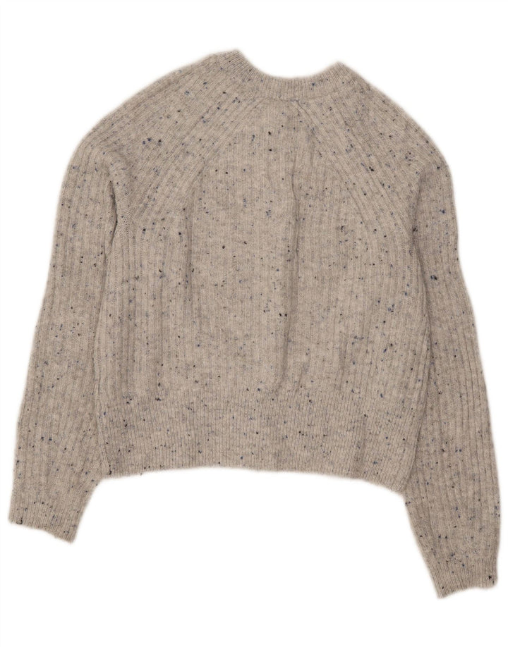 Maglione cardigan corto da donna Marks & Spencer UK 10 piccolo grigio chiazzato
