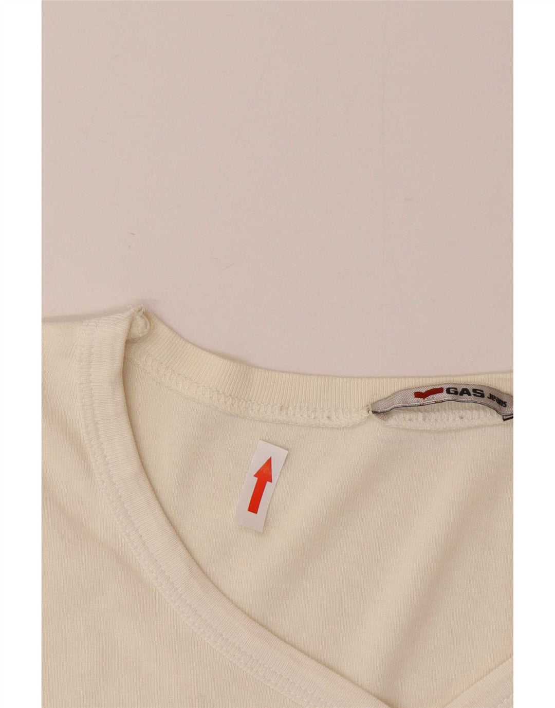 Maglia da donna Gas a maniche lunghe UK 12 medio cotone bianco sporco