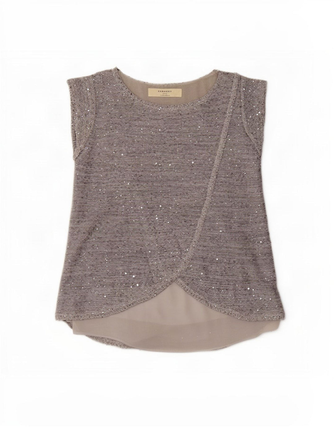 Camicetta Zara da donna Top UK 10 piccola grigia screziata