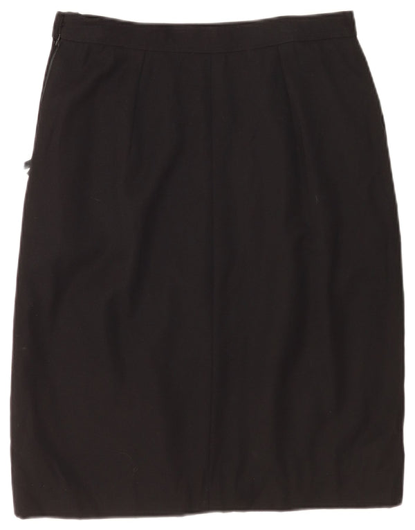 Gonna tubino a vita alta da donna Valentino IT 46 Large W28 Lana d'agnello nera