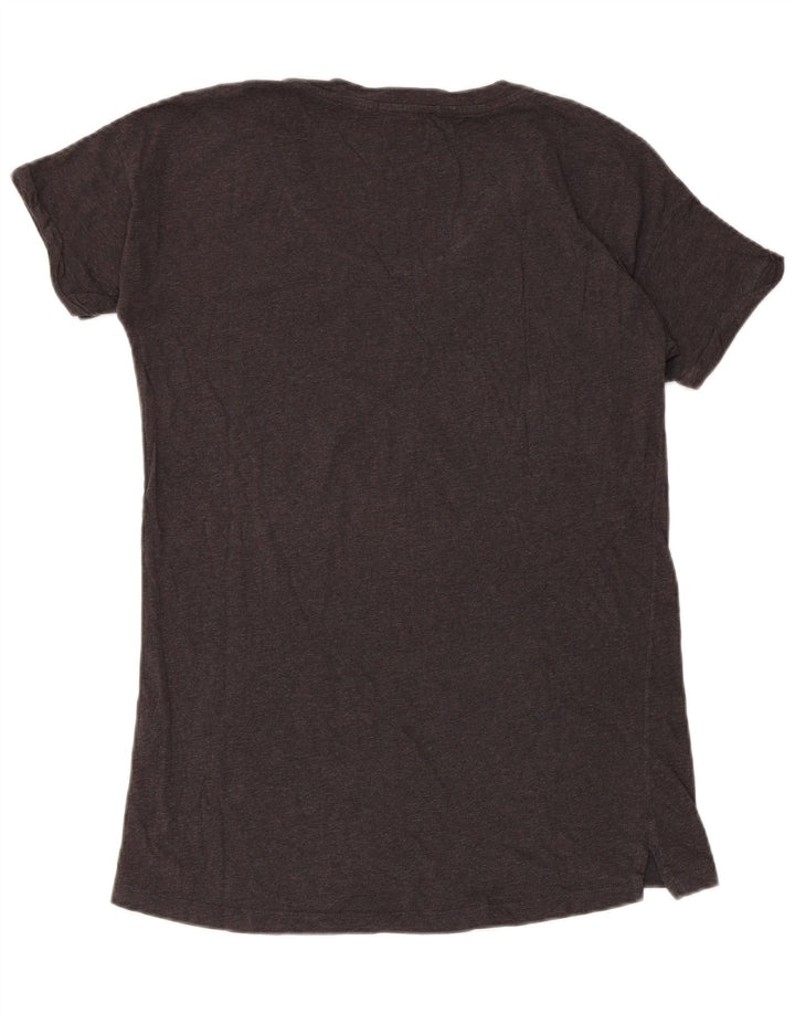 T-shirt grafica da donna CONVERSE Top UK 14 grande cotone grigio
