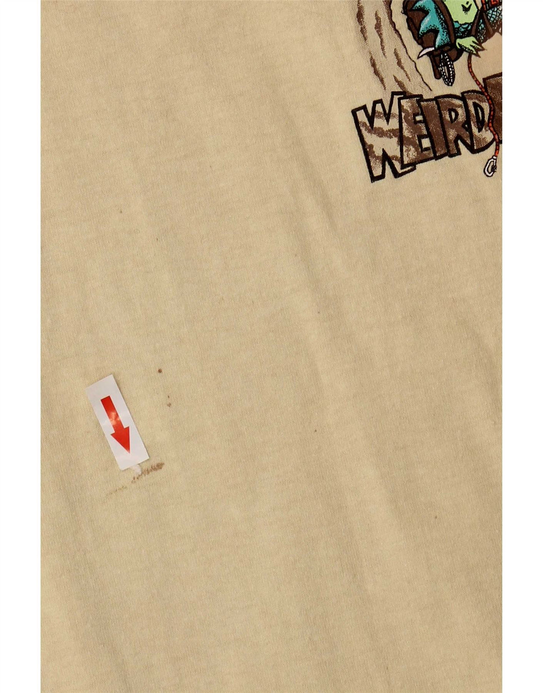 T-shirt grafica da uomo Weird Fish Top in cotone beige medio