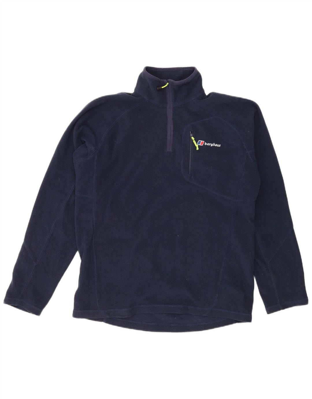 Maglione in pile da uomo Berghaus con zip e collo grande in poliestere blu navy