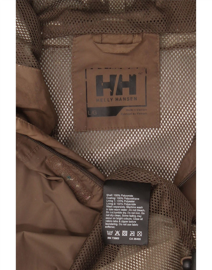 Giacca antipioggia con cappuccio da uomo Helly Hansen UK 40 Large Beige Poliammide