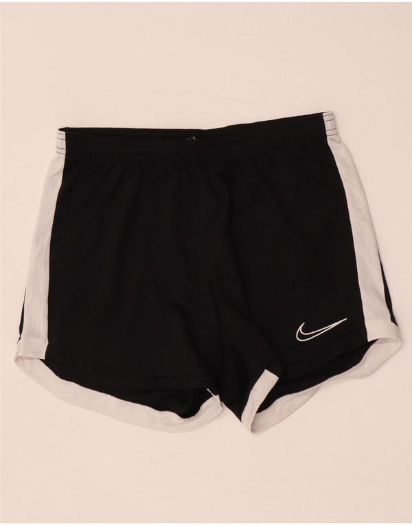 Pantaloncini sportivi Nike Dri Fit Regular da donna UK 10 Small Black Colourblock