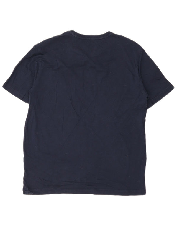 T-shirt grafica da uomo Emporio Armani Top Large in cotone blu navy