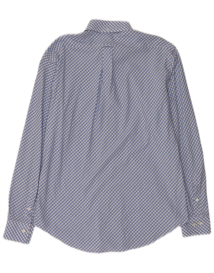 HENRY COTTONS Camicia da uomo taglia 40 cotone a quadretti blu medio