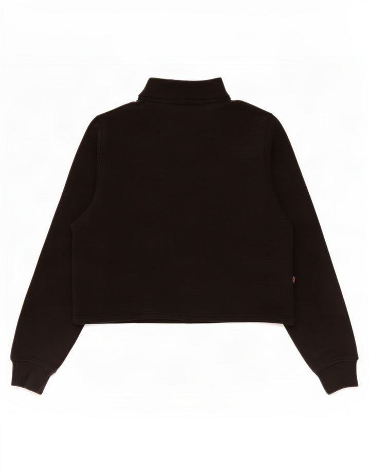 Dickies Felpa con collo con zip da donna Maglione UK 14 Medio Nero