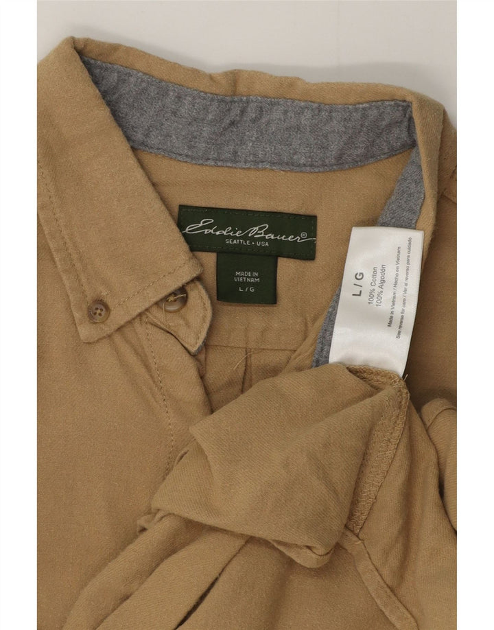 EDDIE BAUER Camicia da uomo grande in cotone beige