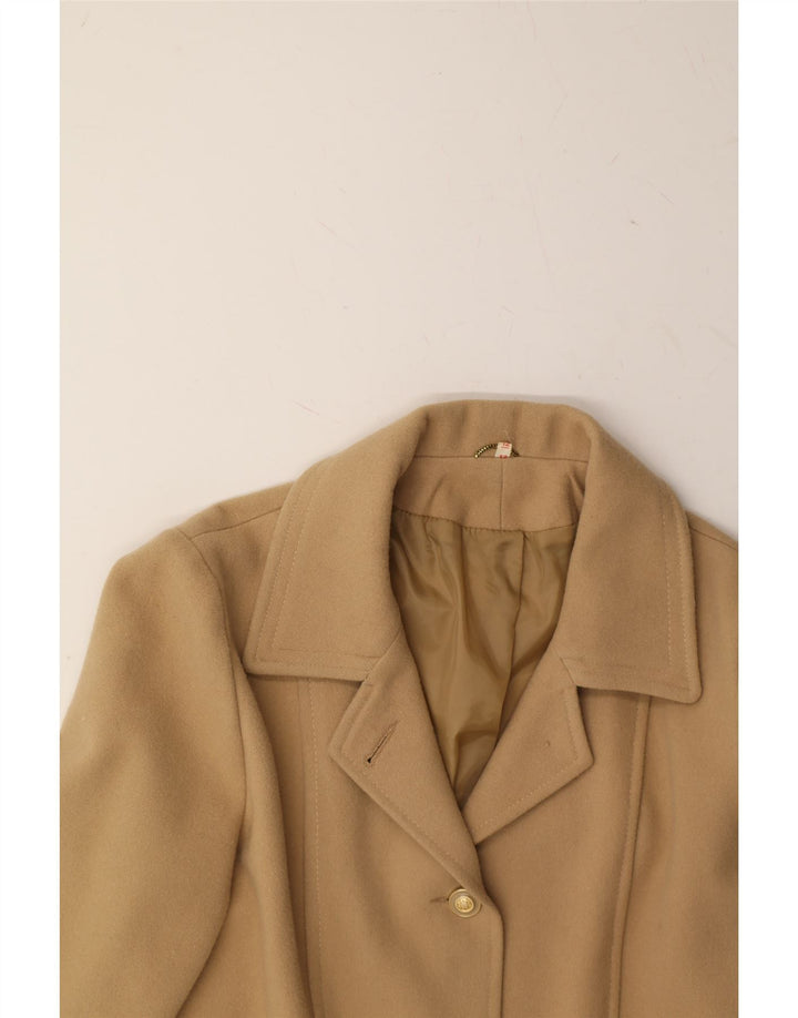 VINTAGE Womens Overcoat UK 12 Medium  Beige New Wool Vintage Vintage and Second-Hand Vintage from Messina Hembry 