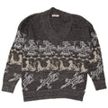 Marco Pecci Maglione da uomo con scollo a V UK 40 Grigio medio Fair Isle