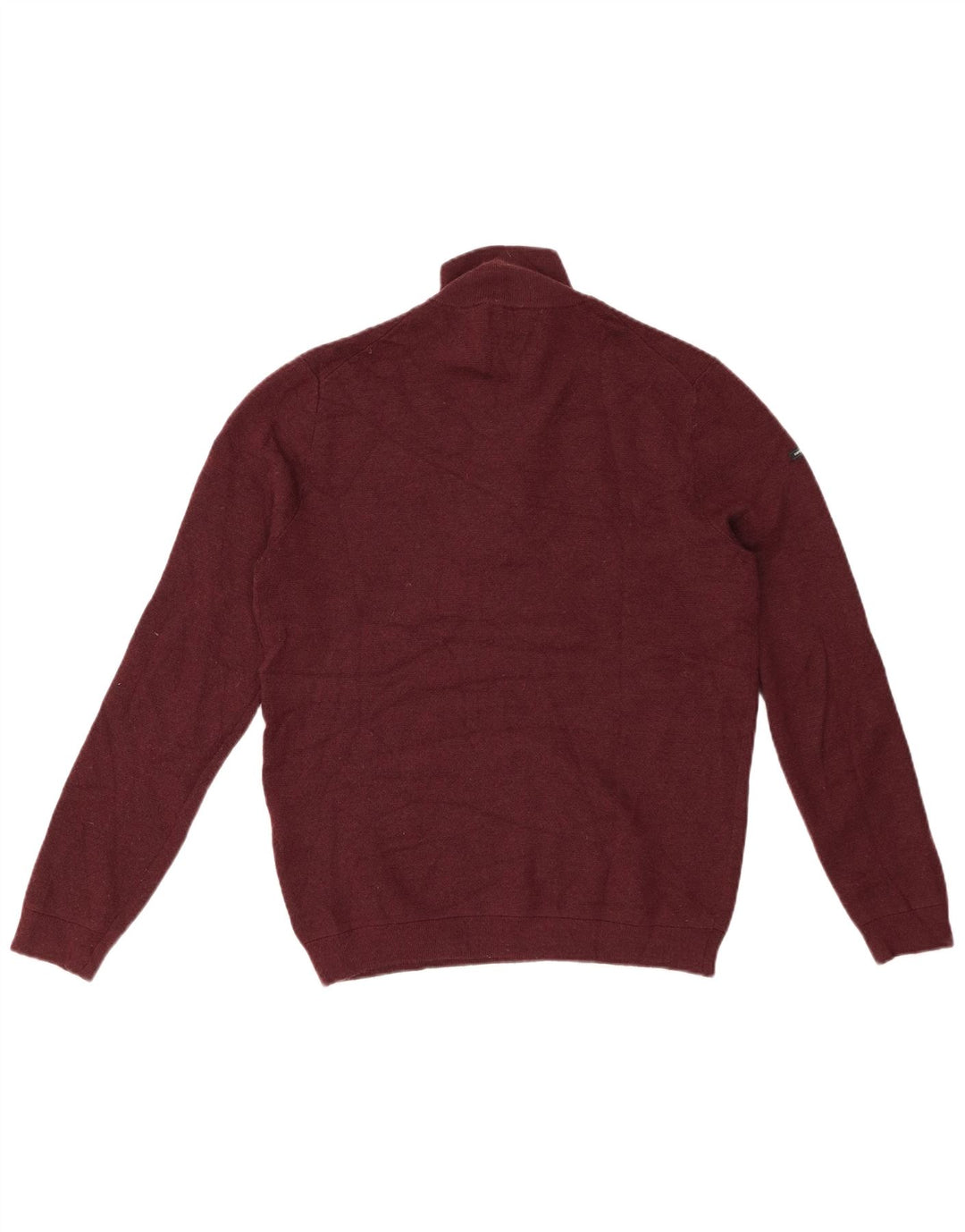 Maglione da donna con collo con zip SUPERDRY UK 16 Lana merino bordeaux grande