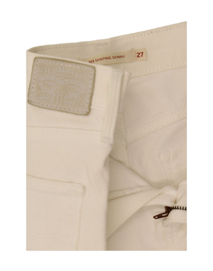 LEVI'S Womens 311 Shaping Skinny Jeans W27 L28 White Vintage Levi's and Second-Hand Levi's from Messina Hembry 