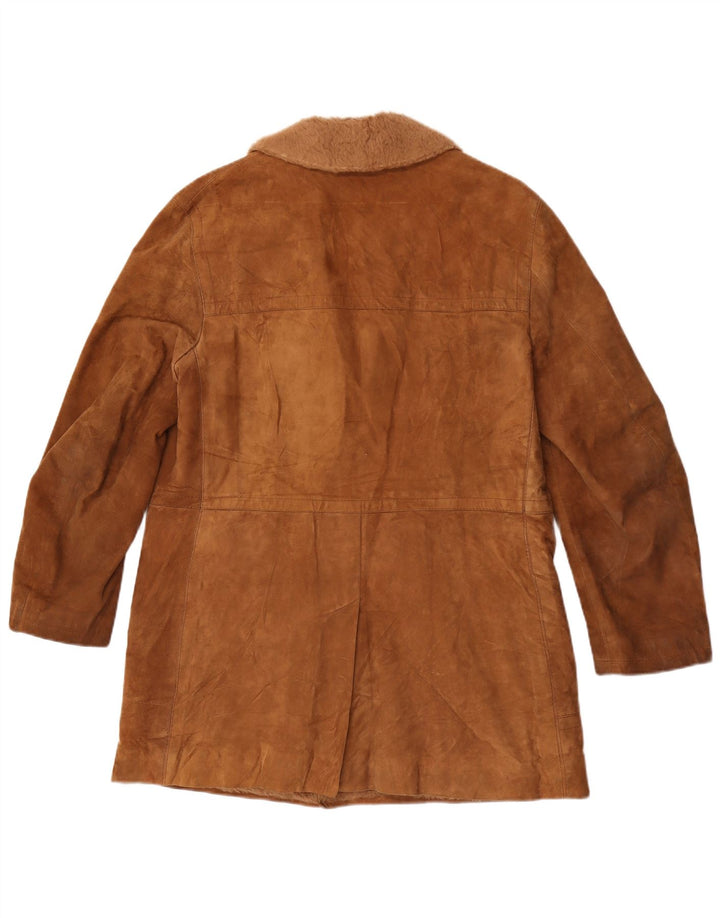 Giacca da uomo in pelle scamosciata Sherpa Anfor IT 48 in pelle marrone medio