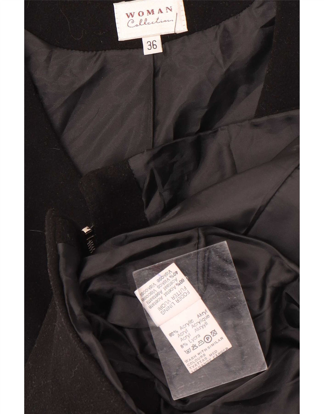 Gilet da donna vintage EU 36 piccolo acrilico nero