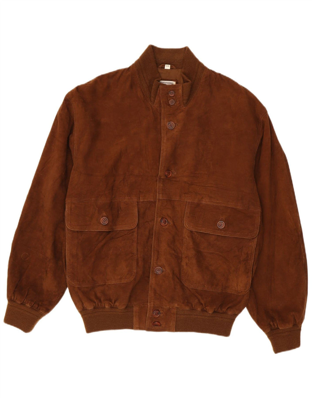 Bomber vintage da uomo in pelle scamosciata IT 54 XL in cotone marrone