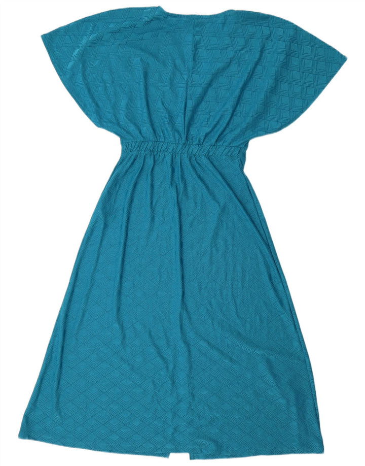 Abito a trapezio da donna Zara a pipistrello UK 12 Poliestere geometrico blu medio