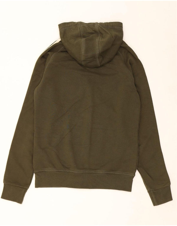 Maglione con cappuccio e zip da donna Adidas UK 10 piccolo cotone kaki