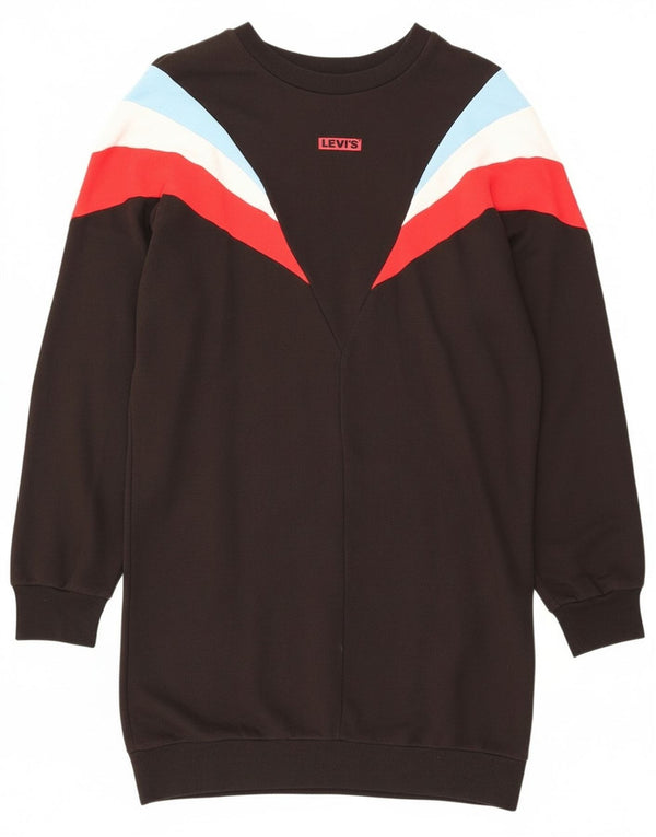 Abito maglione a maniche lunghe da donna Levi's UK 10 Small Black Colourblock