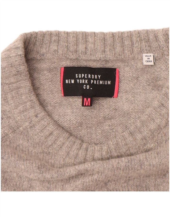 Maglione maglione con scollo a barca da donna Superdry UK 14 Nylon grigio medio