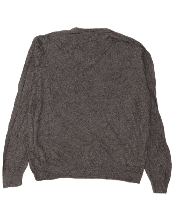 Maglione da uomo Marks & Spencer con scollo a V, grande cotone grigio
