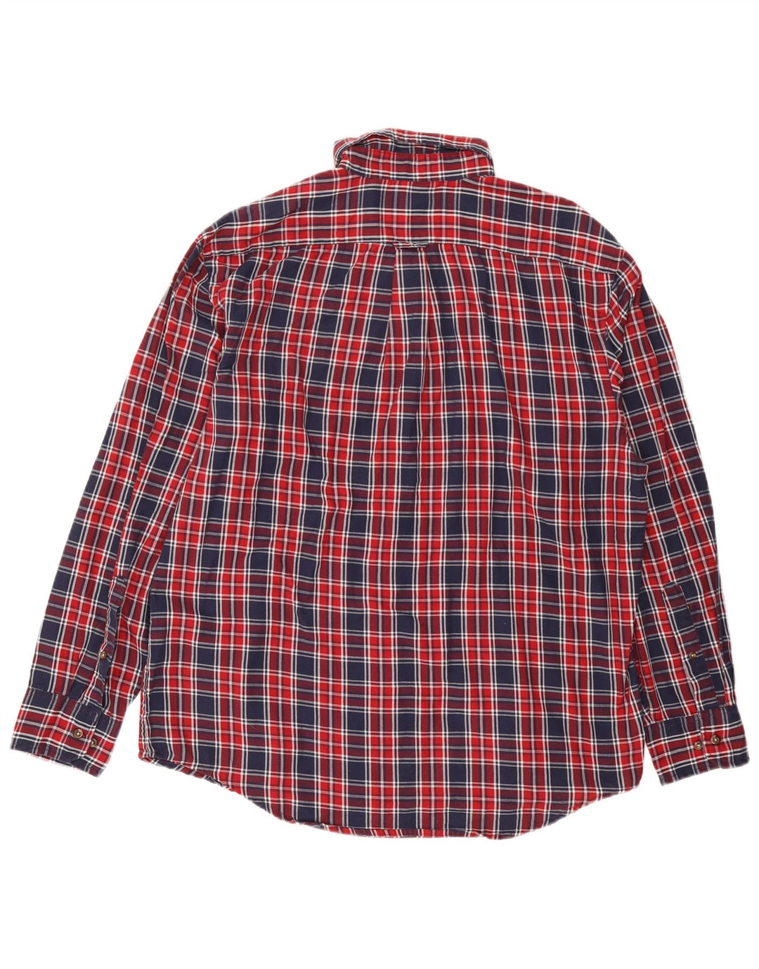 Camicia da uomo in flanella Izod grande in cotone a quadri blu navy