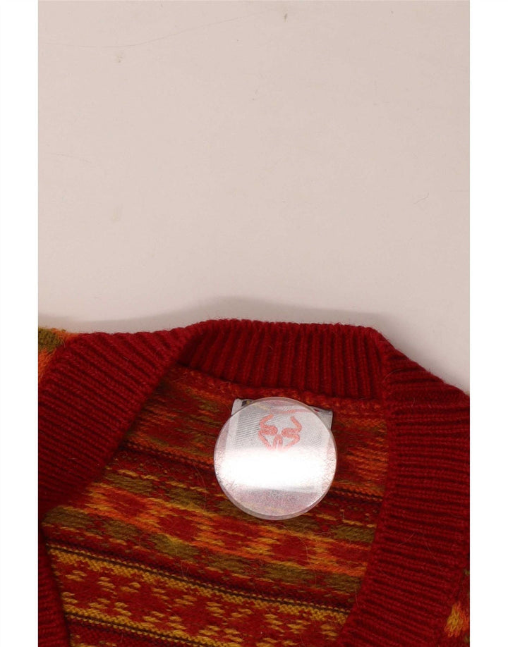 Maglione cardigan da donna Stefanel UK 16 Large Fair Isle multicolore
