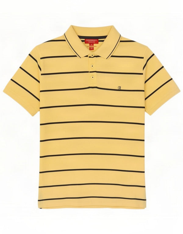 Carrera Polo da uomo in cotone a righe gialle medie