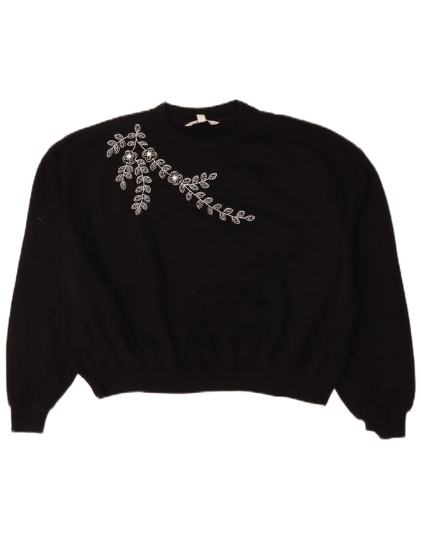 Felpa oversize da donna Marks & Spencer UK 10 Small Black Floral
