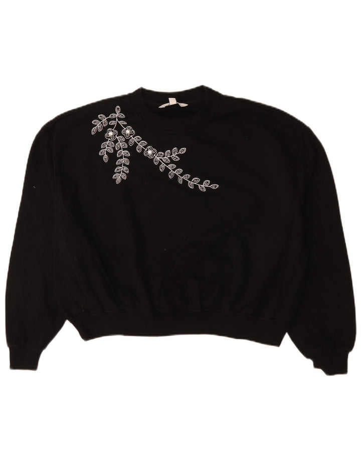 Felpa oversize da donna Marks & Spencer UK 10 Small Black Floral